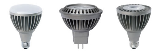 Common examples of LED light bulbs that fit in existing fixtures